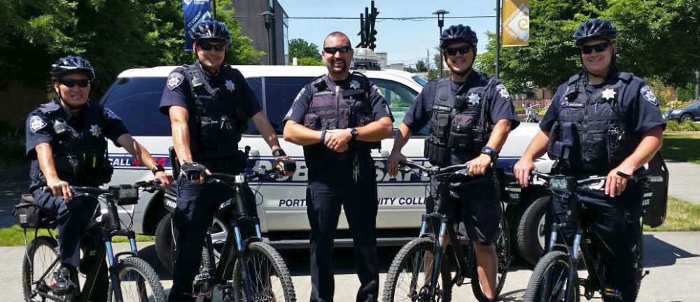 Public Safety officers with their bikes