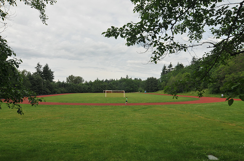 Sylvania outdoor field with soccer goals set up
